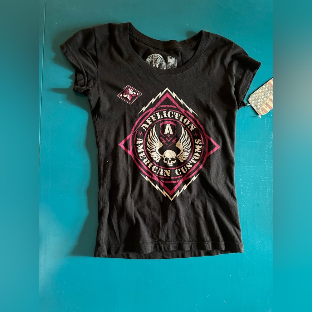 Black AFFLICTION Women’s Small Shirt NWT